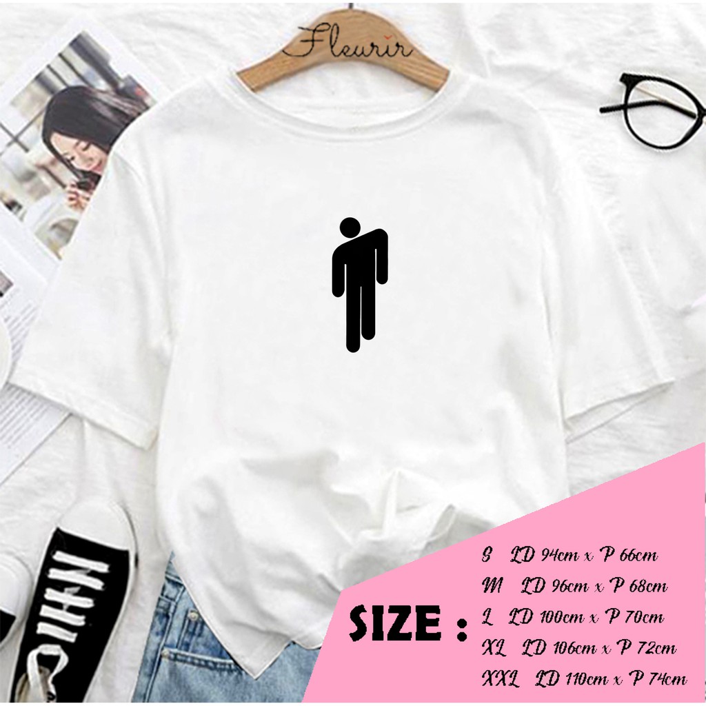 FLEURIR - KAOS BILLIE EILISH LOGO WANITA DEWASA LENGAN PENDEK TEE UNISEX