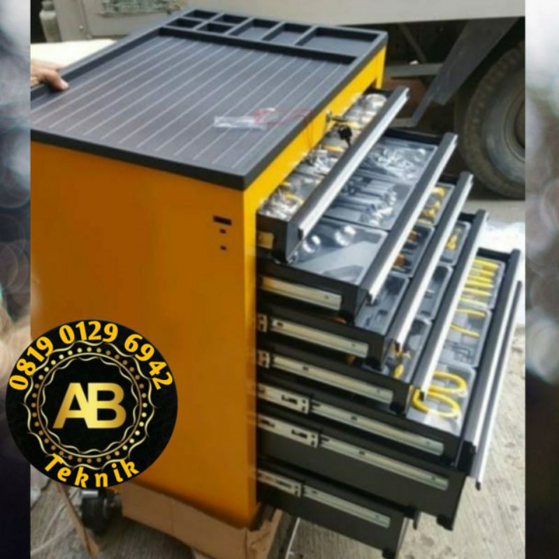 Lemari Perkakas Isi Lengkap 7 Laci Alat Pertukangan Mekanik Lengkap Shopee Indonesia