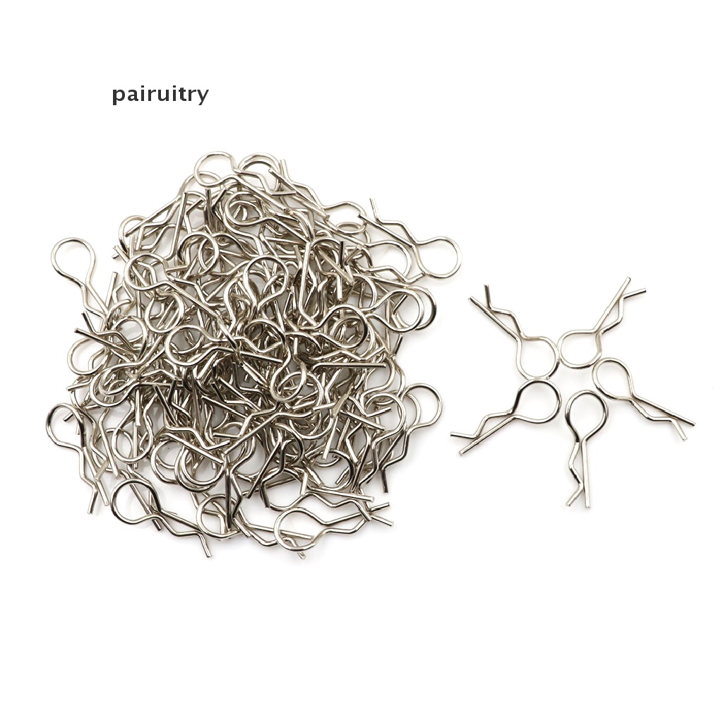 100pcs Klip Pin Shell Badan Bahan Stainless Steel Untuk 1 / 10 1 / 16 RC HSP PRT