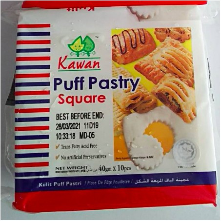 

KAWAN PUFF PASTRY SQUARE 4" 10 LEMBAR 400GR