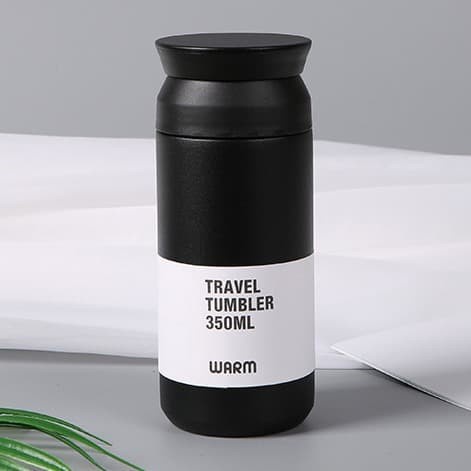 Botol Minum Tumbler Thermos Stainless Steel 350ml - HS-6983 - Black