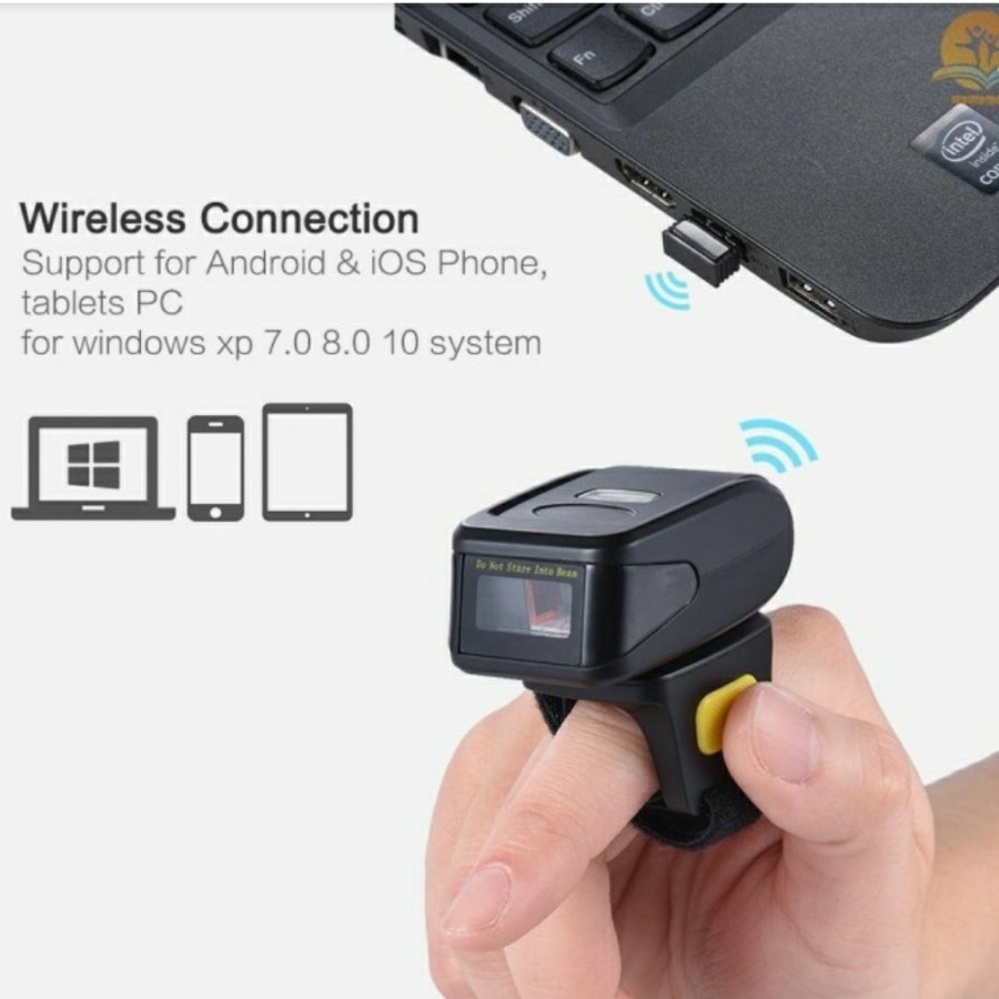 KASSEN KS-69 RING SCANNER BARCODE 2D CINCIN BLUETOOTH SUPPORT IOS UNTUK EXPEDISI/GUDANG/STOCK OPNAME