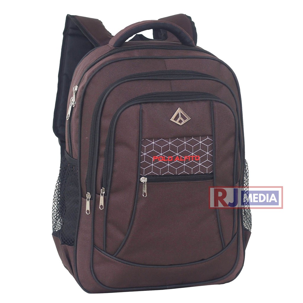 Tas Sekolah SMP SMA Kuliah Kerja Tas Pria Backpack Alfito Jaring Spider Coklat Tas Gendong Free Raincover Laptop In Kualitas Impor Termurah Jahitan Awet Muat Banyak