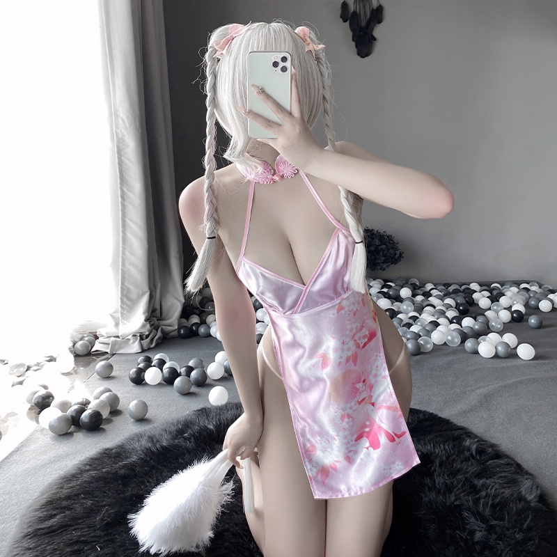 Retro Style Anime Cosplay Charming Cheongsam Dress Sexy Lingerie Temptation High Slit Uniform Anime