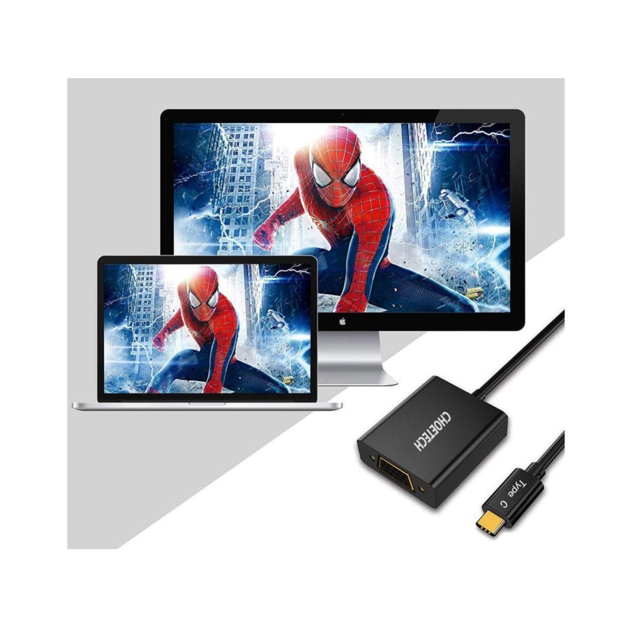 Type c to vga converter choetech 1080p full hd hub v01 - Konverter Usb-c male to vga female