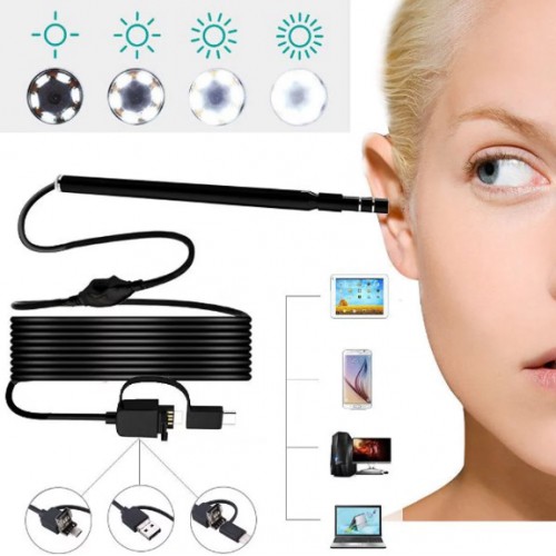 i93 USB Ear Cleaning Endoscope Visual Earpick Mini Camera 1.3 MP Endoskopi Ear Spoon STRDY