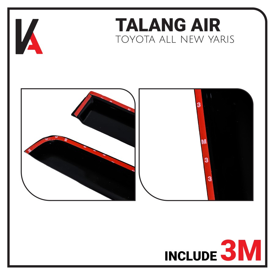 TALANG AIR PINTU MOBIL TOYOTA ALL NEW YARIS MODEL SLIM 4 PINTU HITAM