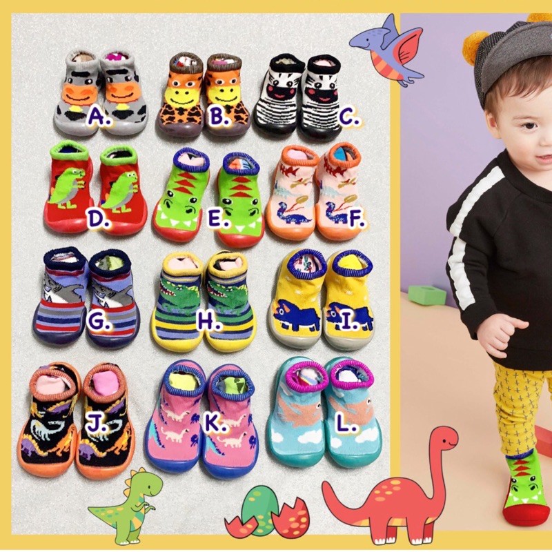 CarterLove Skidder Dino Boy Girl | Prewalker Skidder Sepatu Kaoskaki Skidder