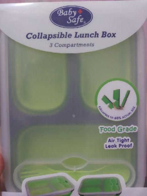 Babysafe Sc006 Collapsible Lunch Box 3 Parts Tempat Kotak Makan Sillicone