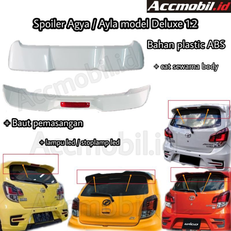 spoiler Agya ayla axia wigo model deluxe 1.2 plastic abs