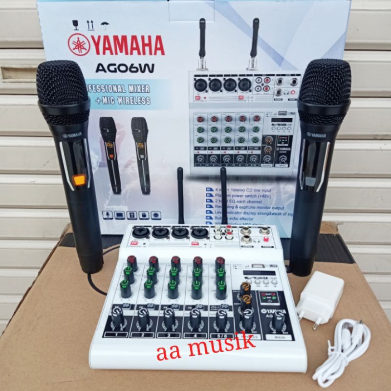 MIXER YAMAHA AG06W INCLUDE 2 MIC PEGANG WIRELESS AG 06 W
