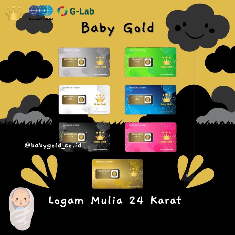 EMAS MINI BABYGOLD LOGAM MULIA 24 KARAT BERSERTIFIKAT + NOTA KUITANSI GARANSI BUYBACK BISA TUKAR ANT
