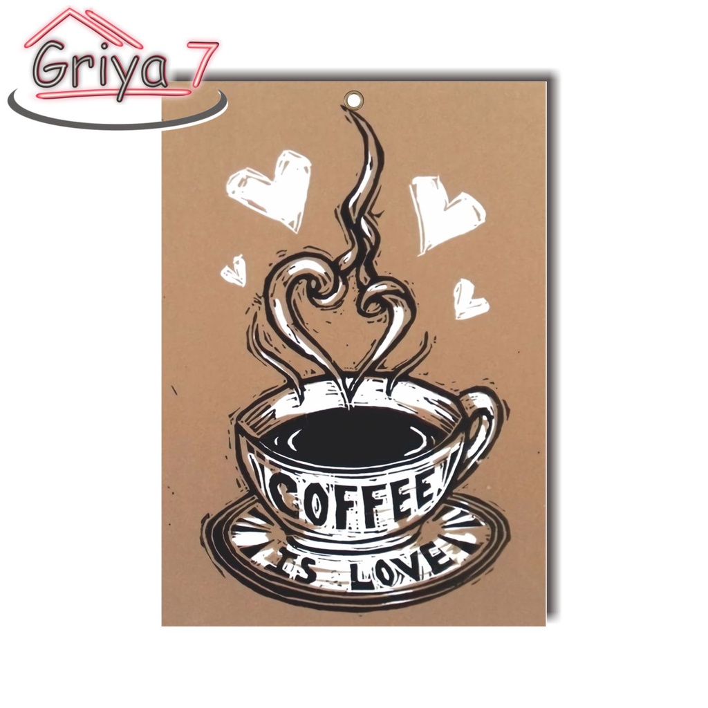GRIYA 7 I HIASAN DINDING KAFE CAFE I KOPI LOVE VINTAGE RETRO