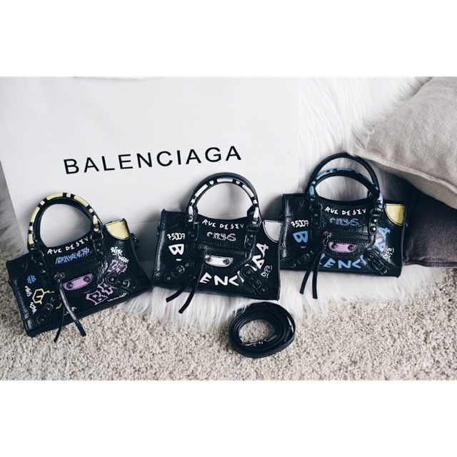 Balenciaga Graffiti Classic nano city bag