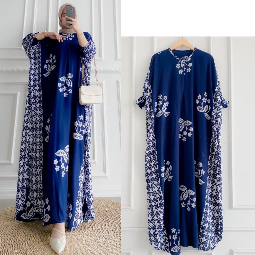 DASTER KAFTAN JUMBO LD 160 CM DASTER ARAB KELELAWAR LENGAN PANJANG PB 138 TIEDYE CAP BUSUI-9 kaftan cap