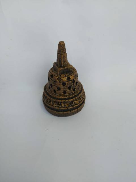 PAJANGAN MINIATUR PATUNG STUPA CANDI BOROBUDUR UKURAN MINI BAHAN FIBERGLASS - DEKORASI RUMAH