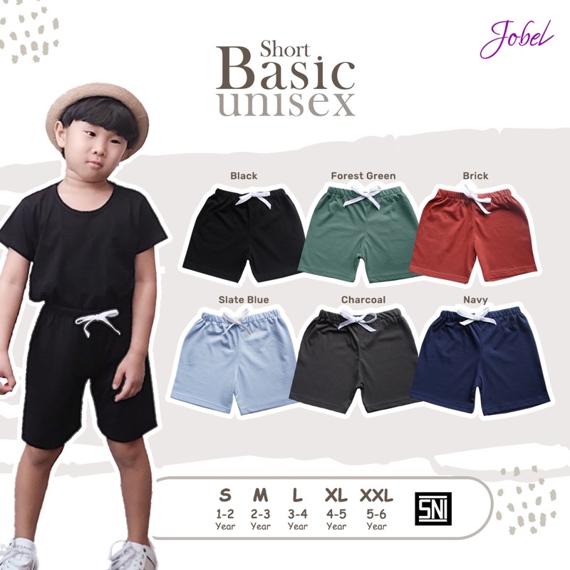 Jobel Basic Short Unisex - Kazel Celana anak Murah/Celana Harian