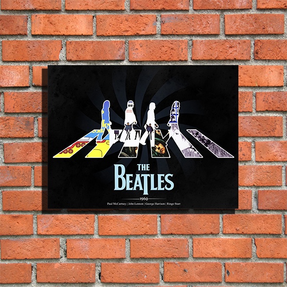 Poster THE BEATLES Band Musik Hiasan Dinding Poster Kayu Dekorasi 15