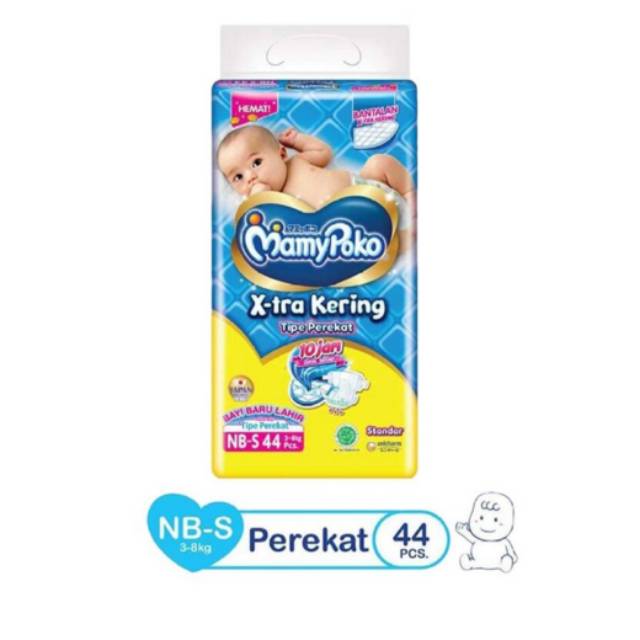 MamyPoko X-tra kering Popok Bayi Perekat [NB S-44 pcs]