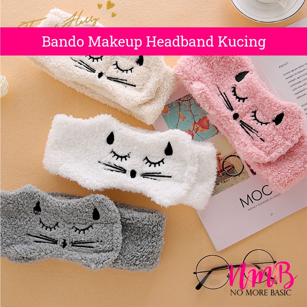 Bandana Bando Motif Kucing Hairband Korea Lucu Kucing Bando Headband Rambut Fashion Rajut