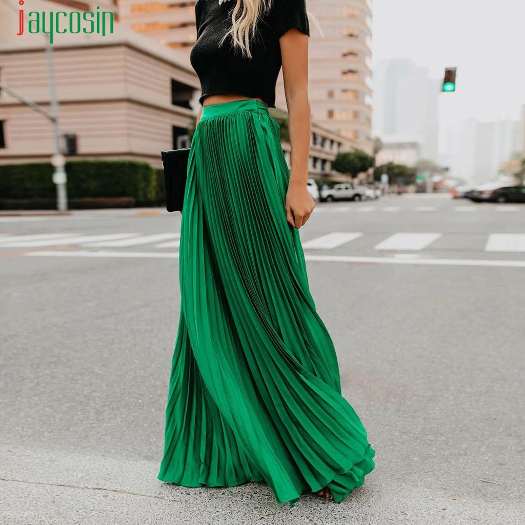 long skirt pleated