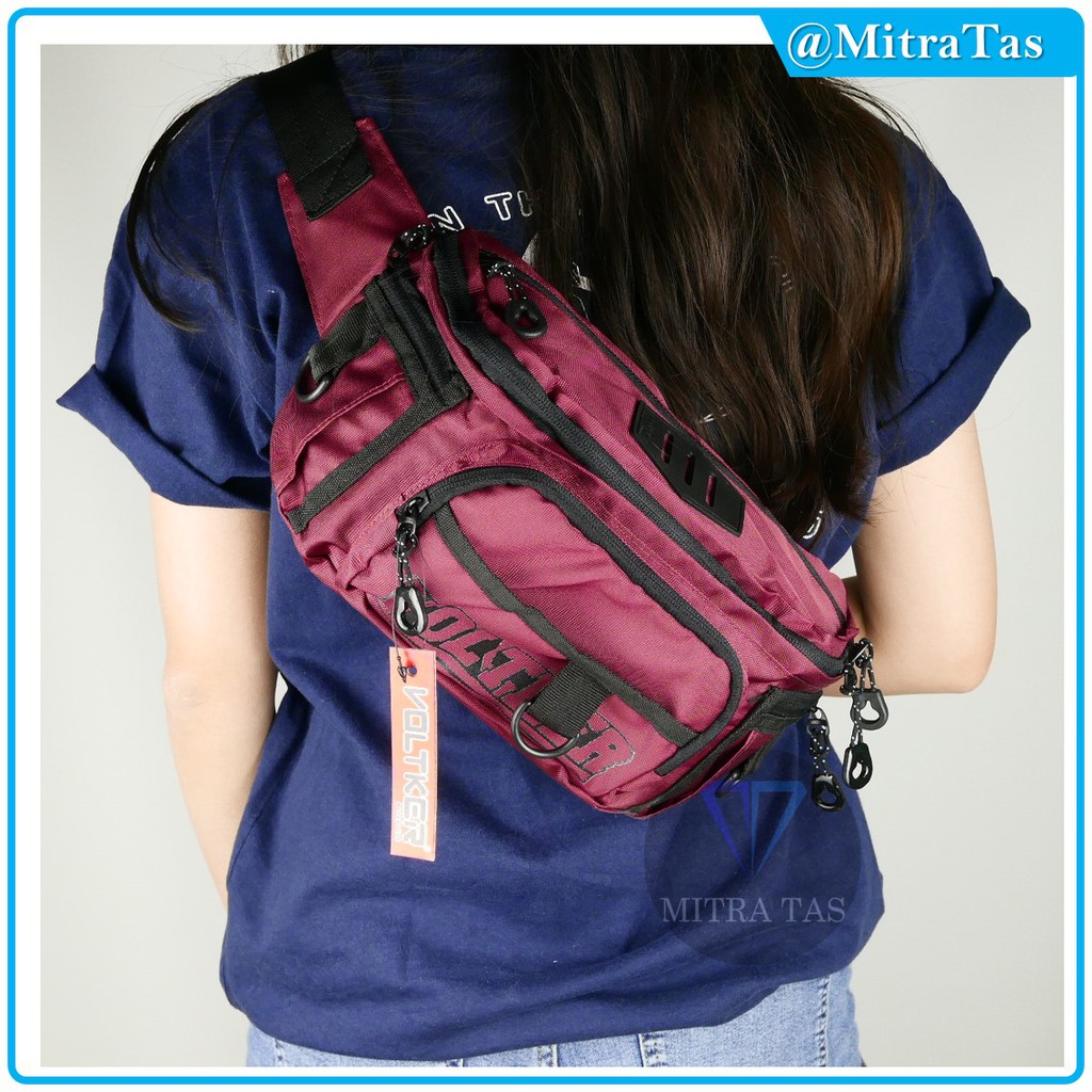 Waist Bag Nylon Saku Sablon Bahan Denim! Tas Termurah!