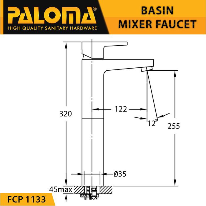 PALOMA FCP 1133 Keran Mixer Wastafel Cuci Tangan Panas Dingin Kran Air