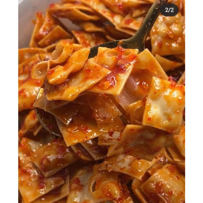 

pangsit pedas manis , kering pangsit , tahan 1bulan