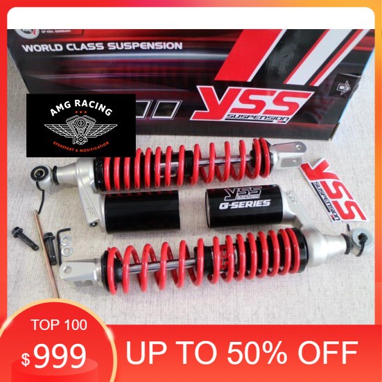 YSS PROMO Shockbreaker Shock Honda PCX Merah YSS G PLUS 350mm Tabung atas Hitam