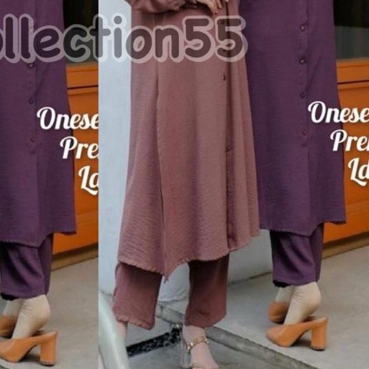 ❇ Kancing Depan Belakang Long standar LD 110-115 Crinkle / Setelan divya long tunik standar LD 110-1