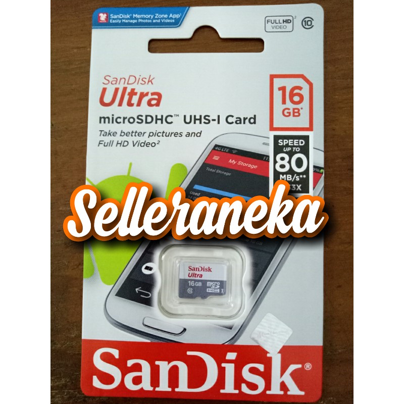 MEMORY CARD MICRO SD 16 GB MMC SANDISK ULTRA MEMORY 16GB