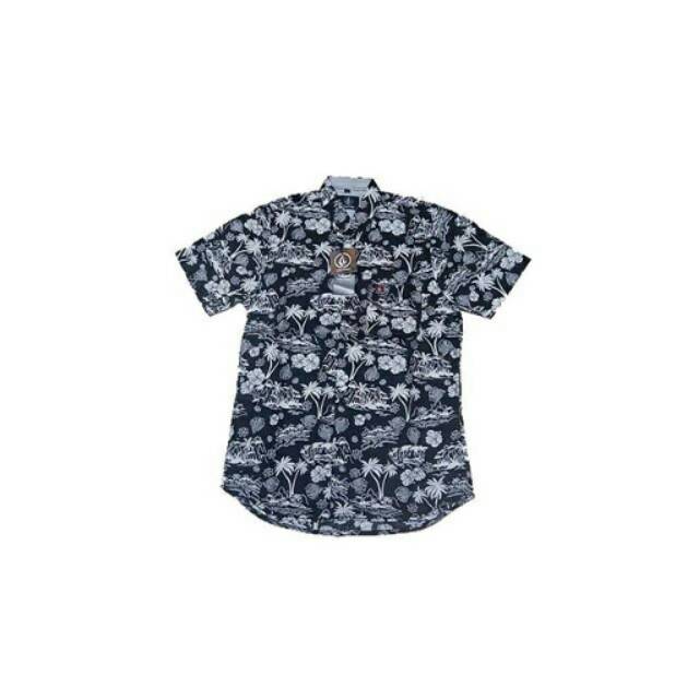 Kemeja pantai volcom pohon kelapa