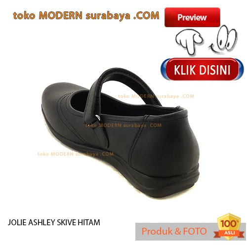 Jolie Ashley Skive Hitam Sepatu Wanita Kerja Sepatu Hak slip on