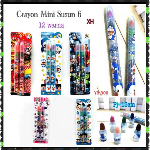 

XH - Crayon mini susun 6 karakter
