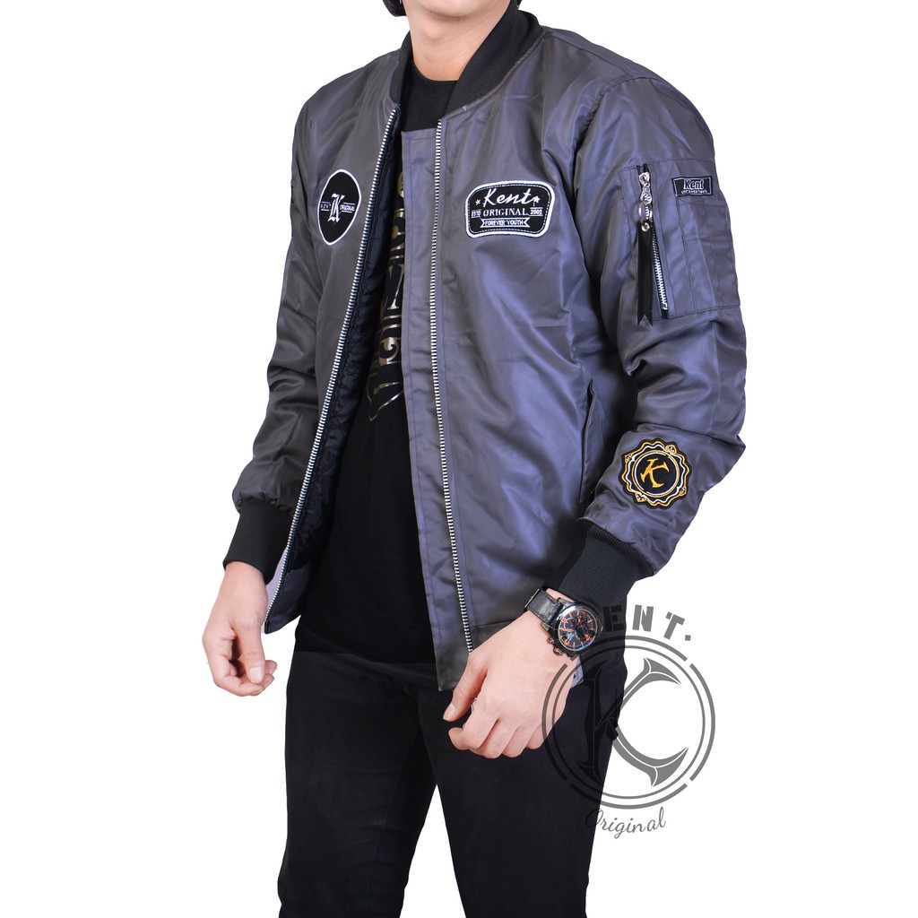 Kent Jaket BOMBER Pilot KENT Retro Grey