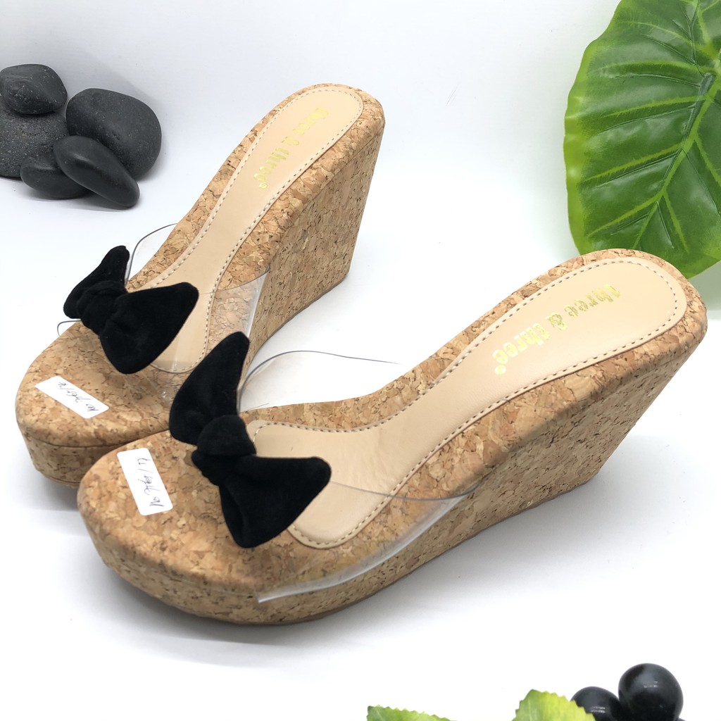 Sandal Wedges Three &amp; Three Variasi Pita 7565