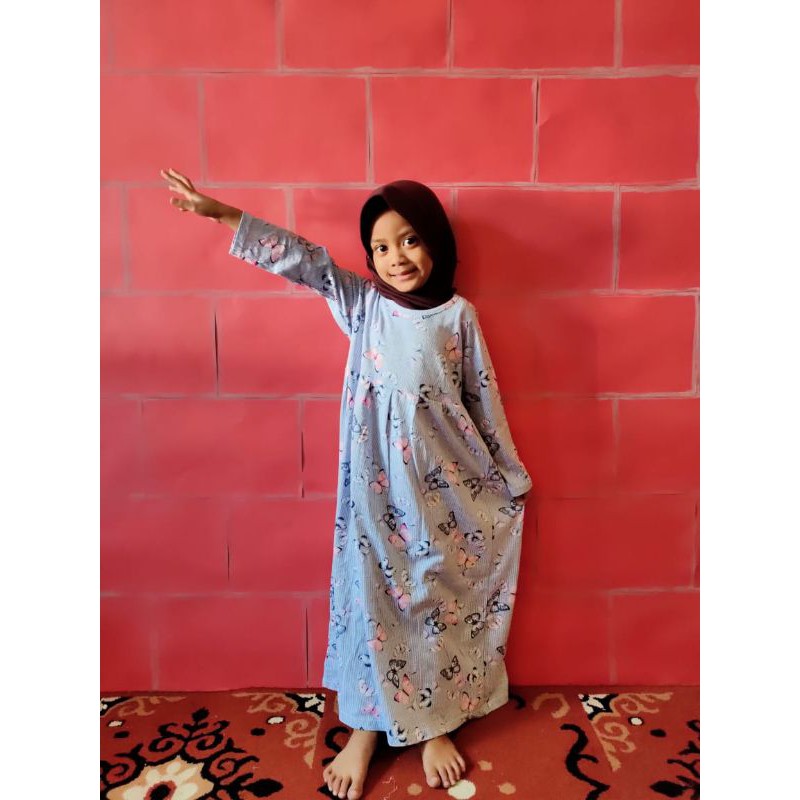 Gamis Anak Callysta Spandex Premium Junior Umur 5 6 7 8 Tahun Bahan Lembut Nyaman