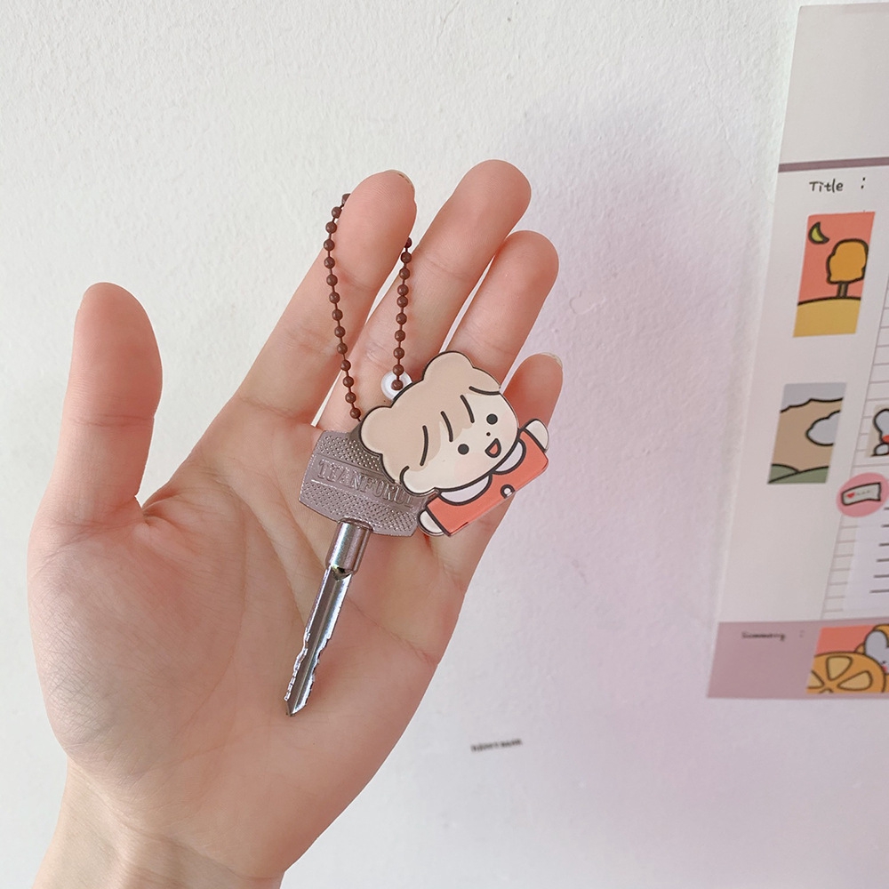 Ganci Gantungan Kunci Bentuk Kartun Hewan Lucu Warna-Warni Gaya Jepang Dan Korea Cute Kartun Cartoon Girl Keychain Color Bead Lanyard Bag Key Chain Girl Pendant Jewelry