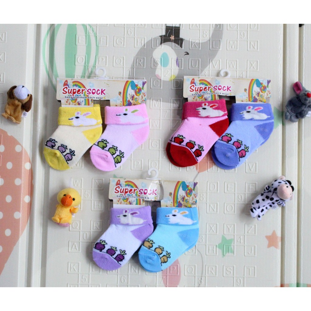 Kaos Kaki Bayi Newborn Laki Laki Perempuan / Kaos Kaki Anak Karakter [Isi 2 Pasang] / Mini Sock Cute