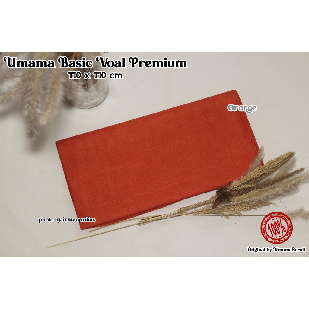 Hijab Basic Voal Umama Jilbab Segi Empat Polos Umama Kerudung Polos Segi Empat Part 2-ORANGE