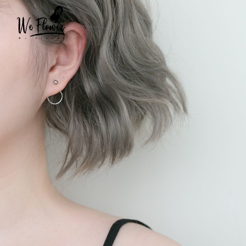 We Flower Anting Stud Bentuk Bola Bulat Kecil Gaya Normcore Untuk Wanita