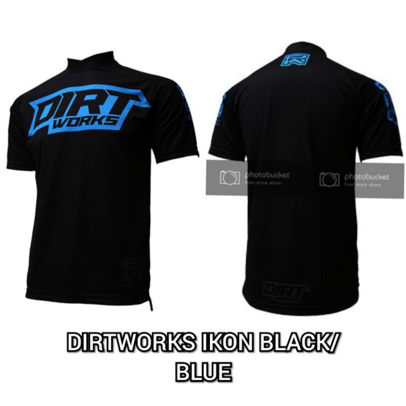 Jersey Dirtworks IKON Black Blue - Jersey Sepeda - Jersey MTB - Jersey Trail