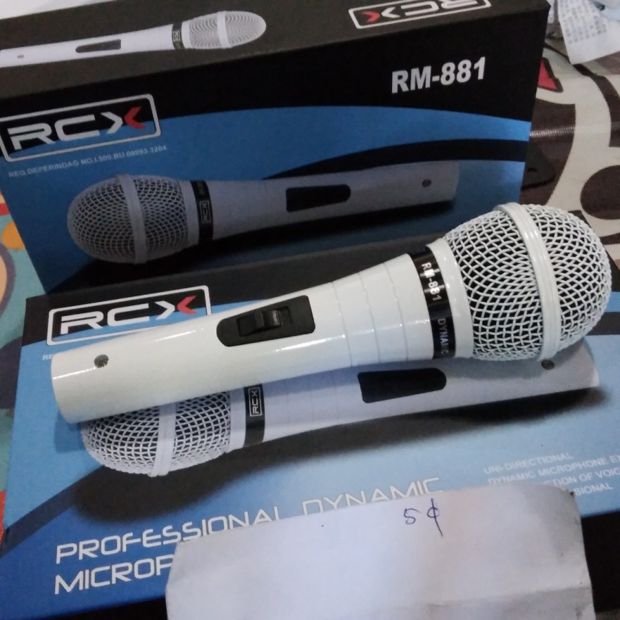 Microphone Kabel RCX RM-881 White Professional Dynamic Mikrofon Putih