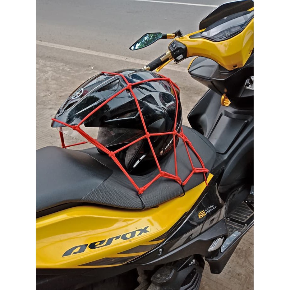 Jaring Motor Helm - Jaring Barang Serbaguna - Jaring Elastis Bagasi Motor - Tali Jaring Pengikat Helm