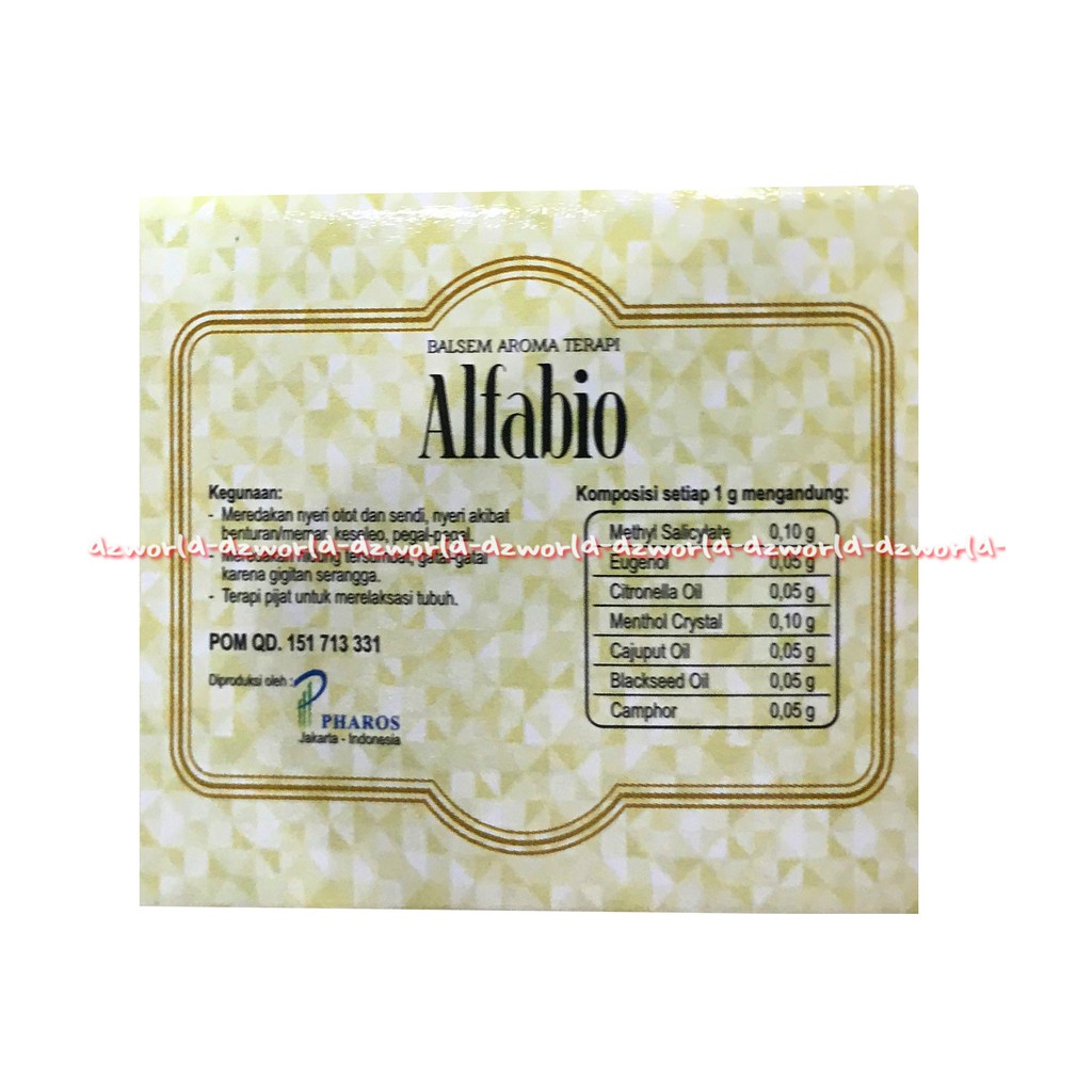 Alfabio Balsem Aroma Terapi 20gr Balm Nyeri Otot Sendi Memar Keseleo Pegal Balsem Wangi Serai Sereh Lemongrass Al Fabio 20 gram Kemasan Bulat