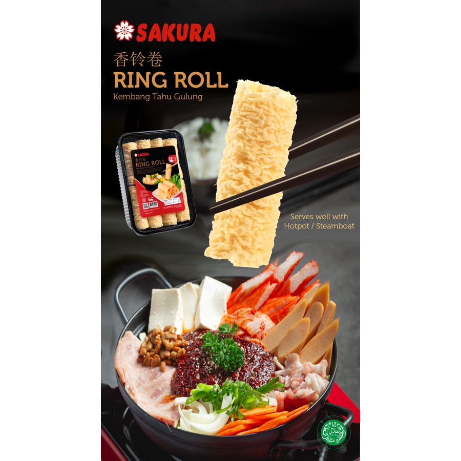 

GRA Ring Roll / Sakura Kulit Kembang Tahu Roll - Fried Bean Curd Roll (Extra Bubble)
