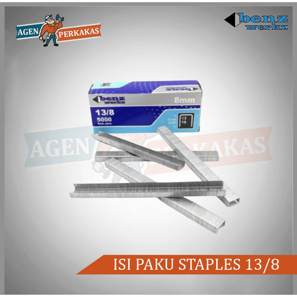 

isi Refill Stapler Steples Tembak 8 mm 13/8 Benz 5000 pcs