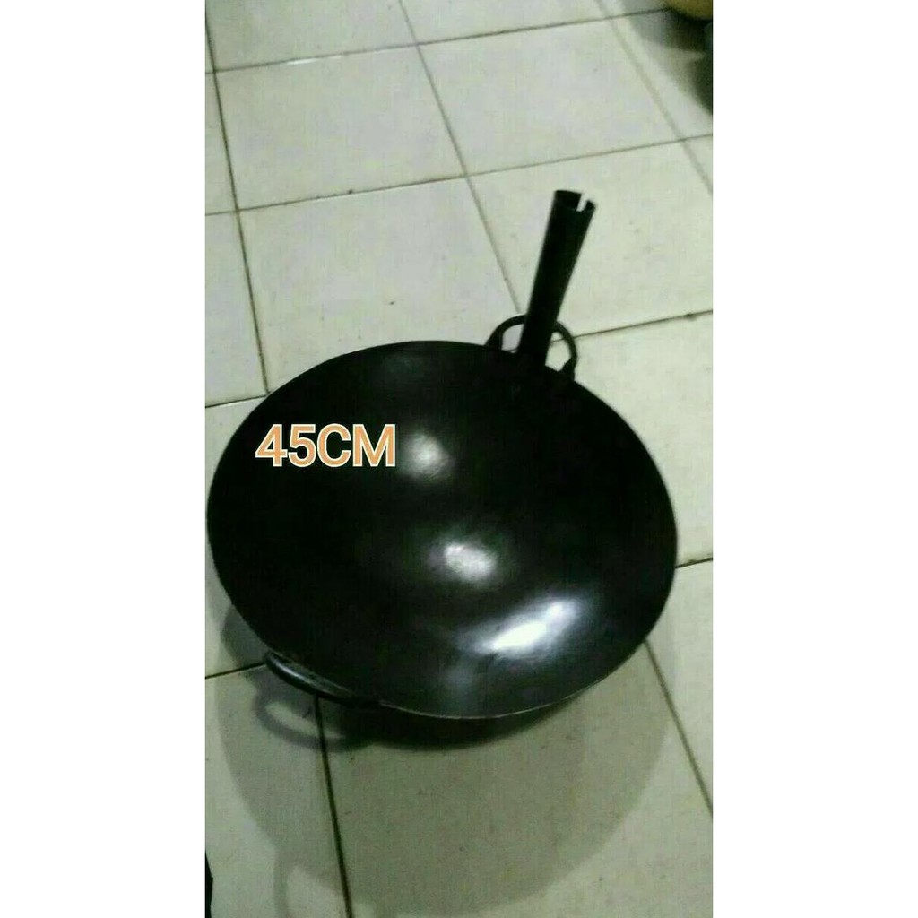 Kuali /Wajan /Wok Plat Hitam Baja - Terbaik 