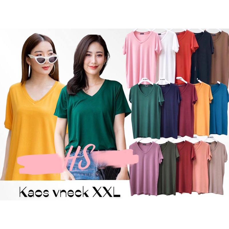 V-NECK JUMBO SIZE XXL REALPICT /KAOS VNECK JUMBO OVERSIZE XXL