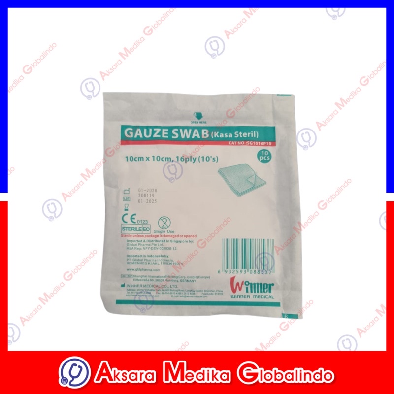 Kasa Steril/Gauze Swab 10x10cm.16ply.10s #AMG